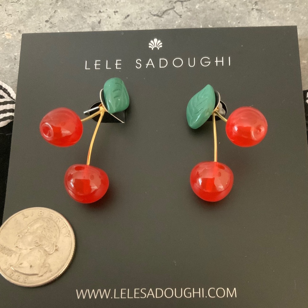Lele sadoughi big cherry earrings